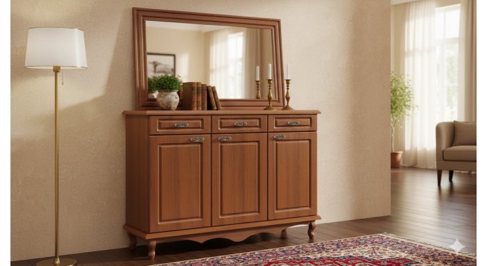 آینه کنسول سه درب مدل V آینه کنسول سه درب مدل V