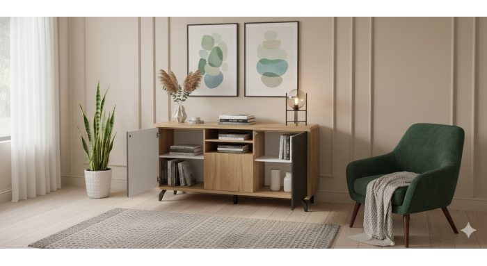 کنسول دو رنگ 160- آینه کنسول مینیمال کنسول دو رنگ 160- آینه کنسول مینیمال