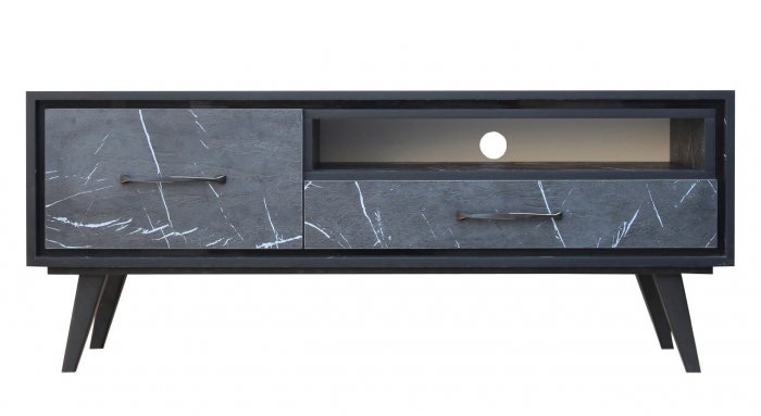 میز LED طرح سنگ مرمر مدل R-120 MARBLE BLACK