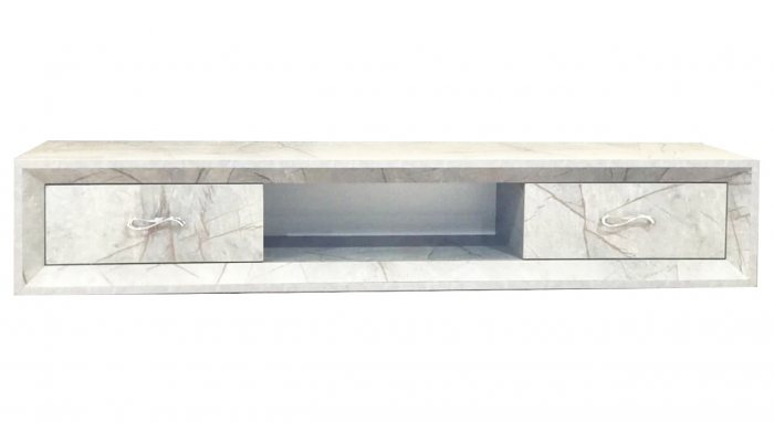 میز تلویزیون دیواری طرح سنگ مدل MT-140 LIGHT MARBLE