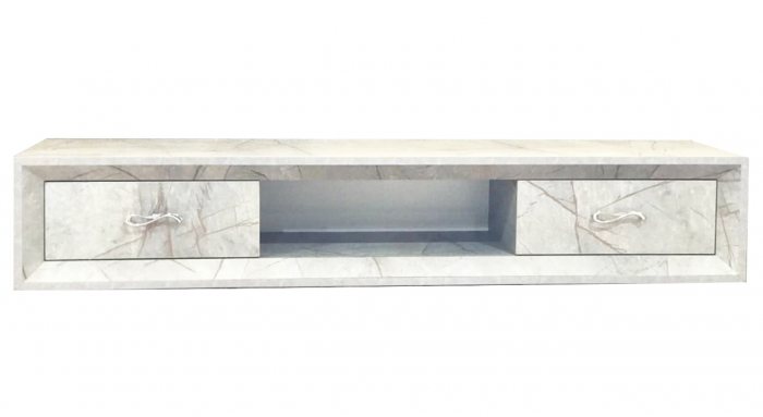 میز تلویزیون دیواری طرح سنگ مدل MT-140 LIGHT MARBLE