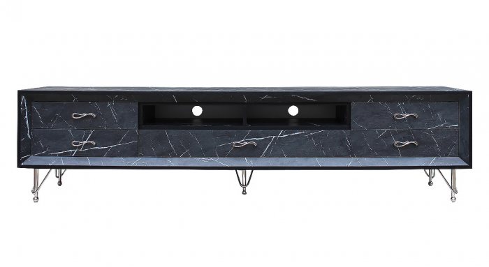 میز تلویزیون روکش طرح سنگ مدل MT-200 DARK MARBLE